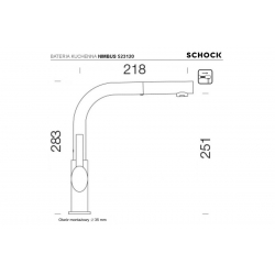 Bateria Schock NIMBUS 523120 Magma z wyciąganą wylewką